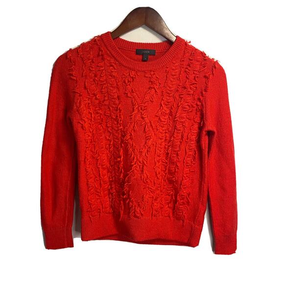 J. Crew Sweaters - J. Crew Women’s 100%‎ Wool Cable Knit Crew Neck Sweater Red Size Medium